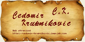 Čedomir Krupniković vizit kartica